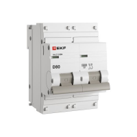 Выключатель автоматический модульный 2п D 80А 10кА ВА 47-100M электромагнит. расцеп. PROxima EKF mcb