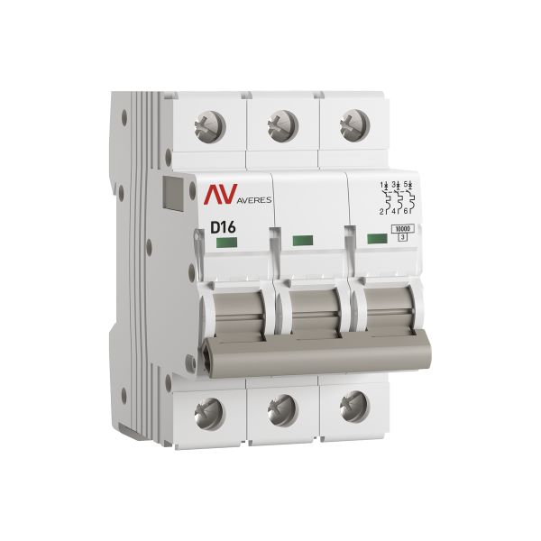 Выключатель автоматический AV-10 3P 16A (D) 10kA EKF AVERES