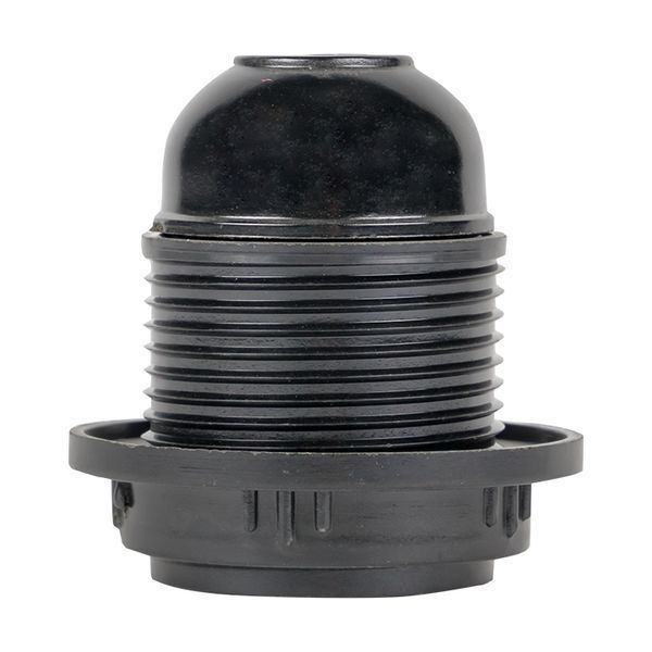 Патрон карболитовый с кольцом Е27 черн. EKF