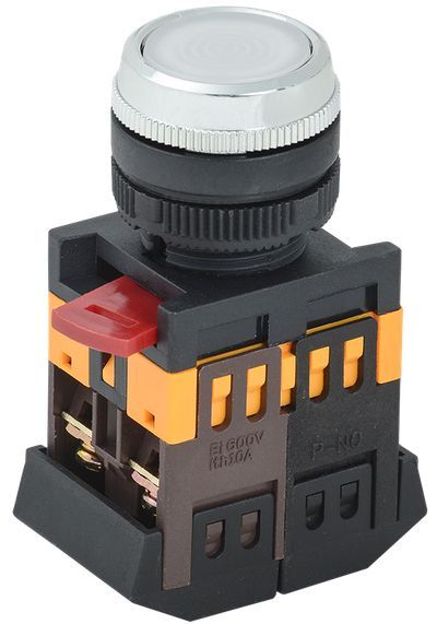 Арм. светосигн. ABLFS-22 (белая) неон кнопка пл. 1з+1р 230В IEK