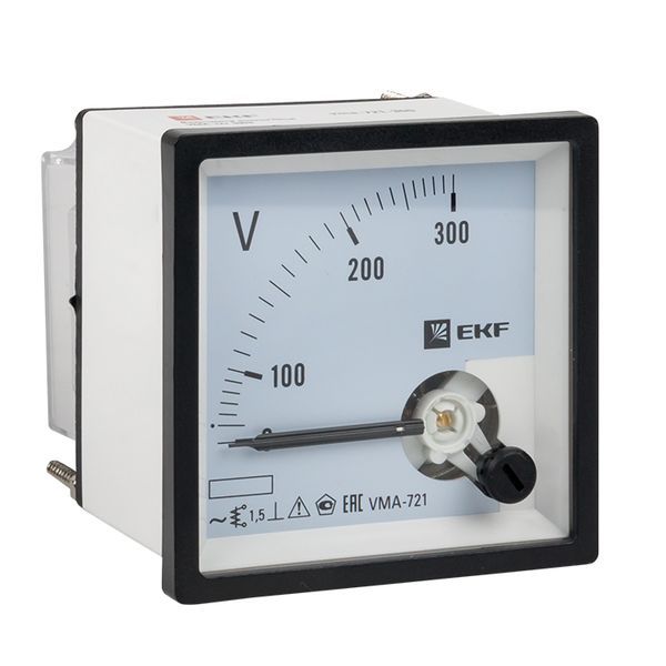 Вольтметр VMA-721 аналоговый на панель (72x72) квадратный вырез 300В прямое подкл. EKF PROxima