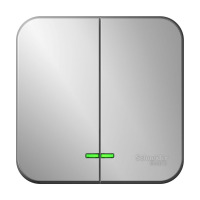 SCH  BLANCA  Алюмин.  Выкл. 2-кл. (cх.5) с подсвет. изол. пл., 10А, 250B, ОП  BLNVA105113