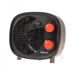 Тепловентилятор электрический настольный 2кВт со спиральным нагревательным элементом, черный REXANT 