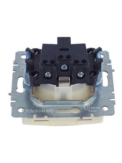 BRITE Розетка 1-местная с заземлением с защитными шторками и крышкой 16А IP44 РСбш10-3-44-БрКр бежевый IEK