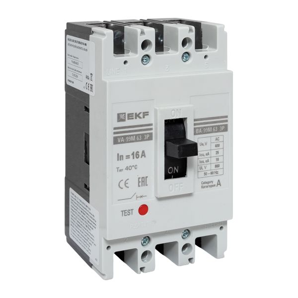 Выключатель автоматический ВА-99М 63/16А 3P 25кА EKF
