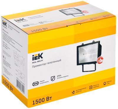 Прожектор ИО1500 галогенный черный IP54 IEK