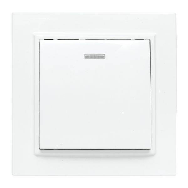 Минск Выключатель 1-клавишный СП с индикатором,10А, белый EKF Basic