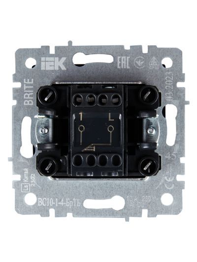 BRITE Выключатель 1-клавишный самовозвратный 10А ВС10-1-4-БрТБ темная бронза IEK
