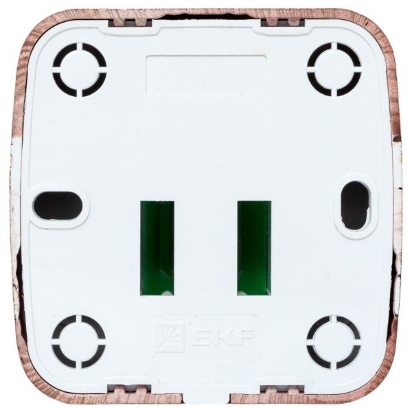 Розетка Phone 1-местная ОП Минск тёмное дерево EKF