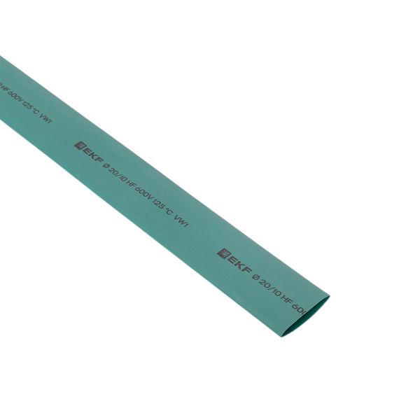 Термоусаживаемая трубка ТУТ нг 20/10 зеленая в отрезках по 1м EKF PROxima