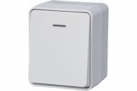 Одноклавишный выключатель с подсветкой открытой установки 10А IP54 SE AtlasDesign Profi54, белый