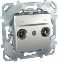 SCH  Unica  Алюмин.  Роз. TV/FM проходн. IP20 СП MGU5.453.30ZD