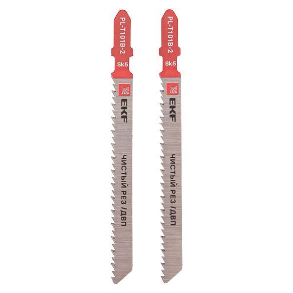 Пилки для электролобзика прямые T101B (чистовой рез по ДВП)(SK5)(2 шт) EKF Expert