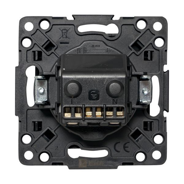 Стокгольм Механизм Розетки 1-местной с/з 16А винтовые клеммы черный с защ. штор. EKF PROxima