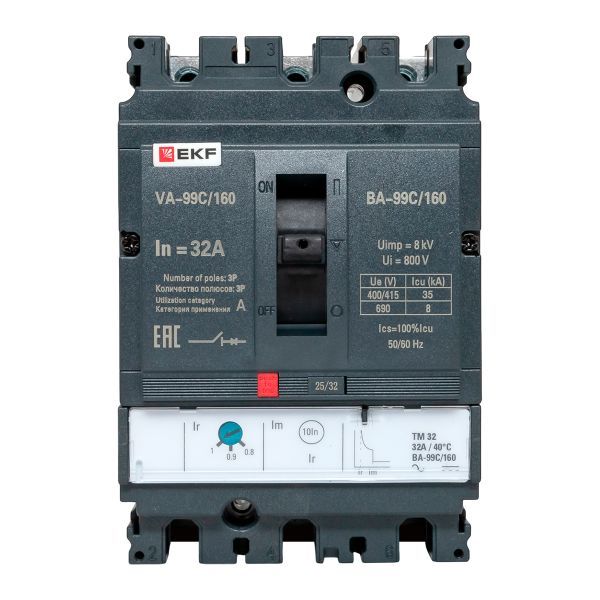 Выключатель автоматический ВА-99C 160/32А 3P 35кА EKF