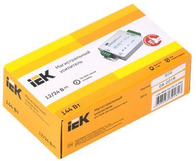 IEK Усилитель 12V, 4А, 144Вт  Магистральный PRO RGB 3 канала
