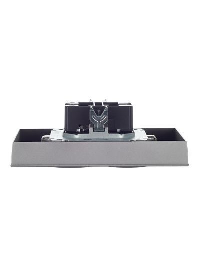 BRITE Розетка 2-местная с заземлением с защитными шторками 16А в сборе РСш12-3-БрС сталь IEK