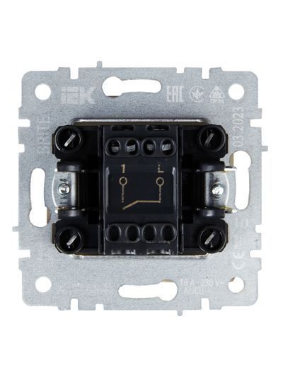 BRITE Выключатель 1-клавишный 10А ВС10-1-0-БрКр бежевый IEK 