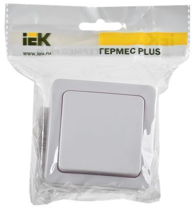 Выключатель 1-клавишный для открытой установки ВС20-1-0-ГПБ IP54 ГЕРМЕС PLUS (цвет клавиши: белый) IEK