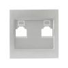 Валенсия лицевая панель розетки RJ-45 2-местная сталь EKF
