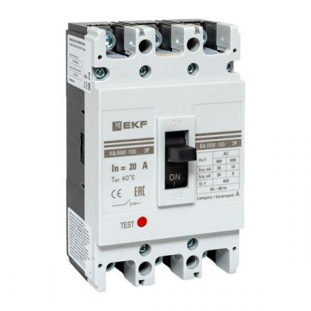 Выключатель автоматический ВА-99М 100/20А 3P 35кА EKF