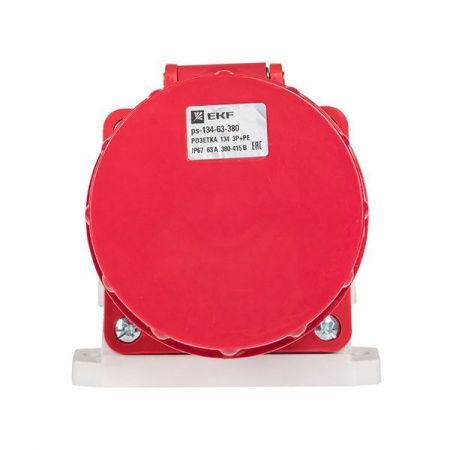 Розетка стационарная наружная 134 3Р+РЕ 63А 380В IP67 EKF