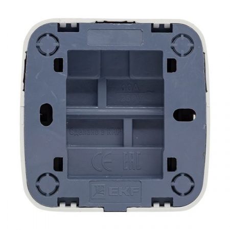 Минск Выключатель 1-клавишный ОП 10А с индикатором белый EKF Basic