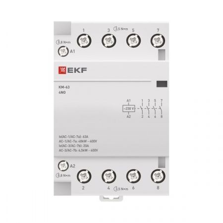 Контактор модульный КМ 63А 4NO 230В АС (3 мод.) PROXIMA EKF