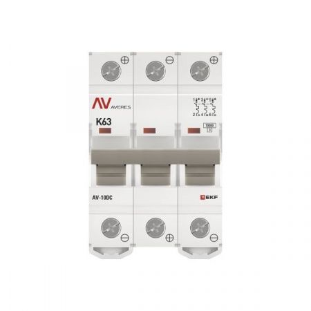 Выключатель автоматический AV-10 DC 3P 63A (K) 10kA EKF AVERES