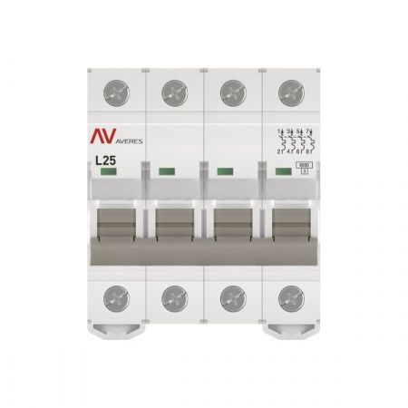 Выключатель автоматический AV-6 4P 25A (L) 6kA EKF AVERES