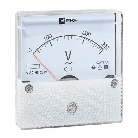 Вольтметр VMA-801 аналоговый на панель (80x80) круглый вырез 300В прямое подкл. EKF PROxima