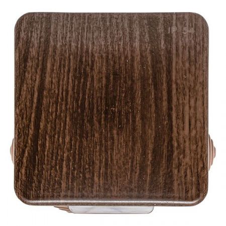 Коробка распределительная КМР-030-031 с крышкой (80x80x50) 7 мембранных вводов тёмное дерево IP54 EKF PROxima