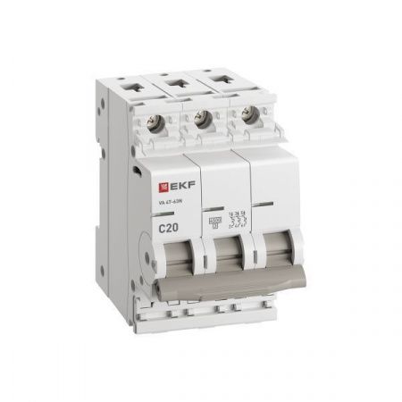 Автоматический выключатель ВА 47-63N 3P 20А (C) 4,5 кА PROXIMA EKF