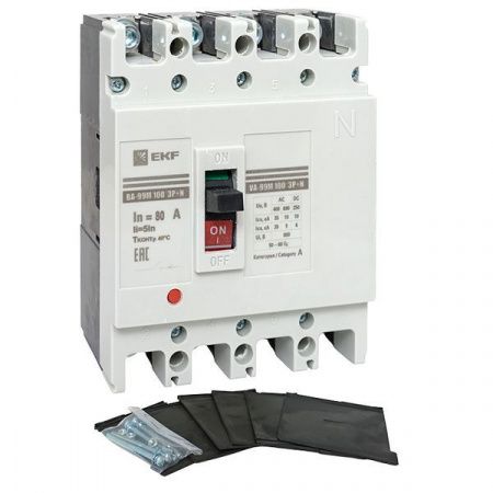 Выключатель автоматический в литом корпусе ВА-99М 100/80А 4P 5In 35кА с термомагнитным расцепителем EKF