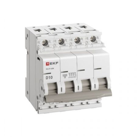 Автоматический выключатель ВА 47-63N 4P 10А (D) 4,5 кА PROXIMA EKF