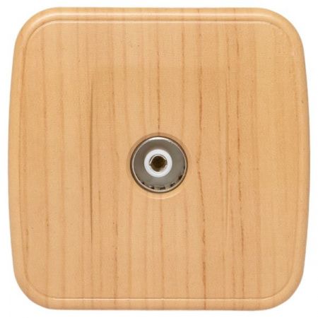 Розетка TV 1-местная ОП Минск 75Ом 5-862МГц светлое дерево EKF