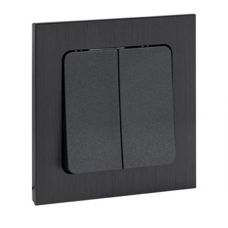 Стокгольм Механизм Выключателя 2-кл. проходного 10А автоматические клеммы черный EKF PROxima