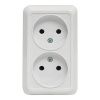 Рим Розетка 2-местная 10А без заземления белая EKF
