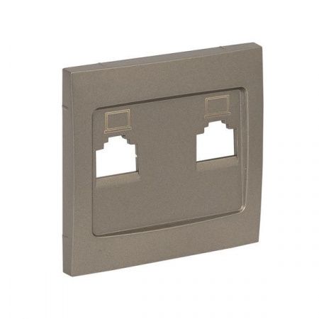 Валенсия лицевая панель розетки RJ-45 2-местная кашемир EKF