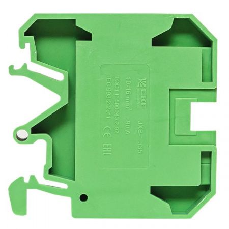 Клемма проходная винтовая JXB 10 мм2 зеленая EKF