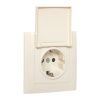 Валенсия розетка 1-местная с/з 16А кремовая с крышкой и защ. штор. EKF