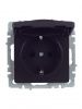 BRITE Розетка 1-местная с заземлением с защитными шторками и крышкой 16А IP44 РСбш10-3-44-БрЧ черный IEK