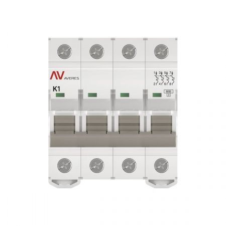 Выключатель автоматический AV-6 4P 1A (K) 6kA EKF AVERES