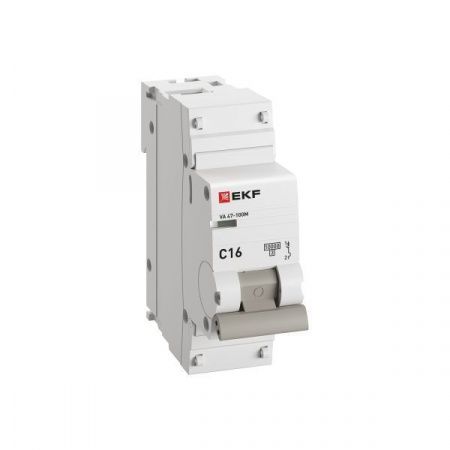 Автоматический выключатель ВА 47-100M 1P 16А (C) 10kA без теплового расцепителя EKF PROXIMA