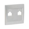 Валенсия лицевая панель розетки RJ-45 2-местная сталь EKF