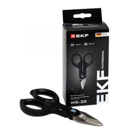 Универсальные ножницы монтажника в пластиковом чехле WS-35 EKF Professional
