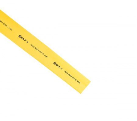 Термоусаживаемая трубка ТУТ нг 30/15 желтая рулон EKF PROxima