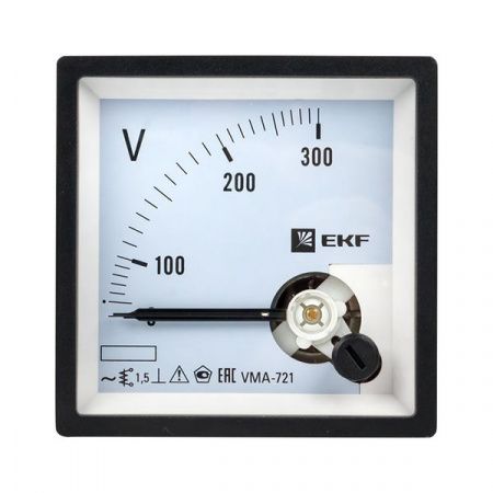 Вольтметр VMA-721 аналоговый на панель (72x72) квадратный вырез 300В прямое подкл. EKF PROxima