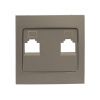 Валенсия лицевая панель розетки RJ-45 2-местная кашемир EKF