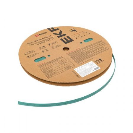 Термоусаживаемая трубка ТУТ нг 8/4 зелёная рулон EKF PROxima